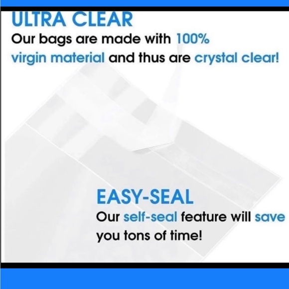 100ct ~ 8x10’ Clear Poly Bags Boutique Quality 📚🆕📚W/Free Thank You Stick… - Picture 5 of 11